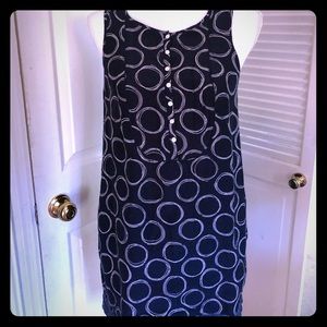 GAP tank top blouse in navy blue w/ white circles